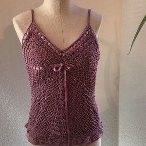 Bohemian inspired vintage crocheted camisole
